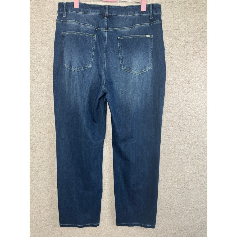 Halara Flex Denim Pull-On Straight Leg Jeans — XL Regular — Dark Wash - Picture 2 of 7